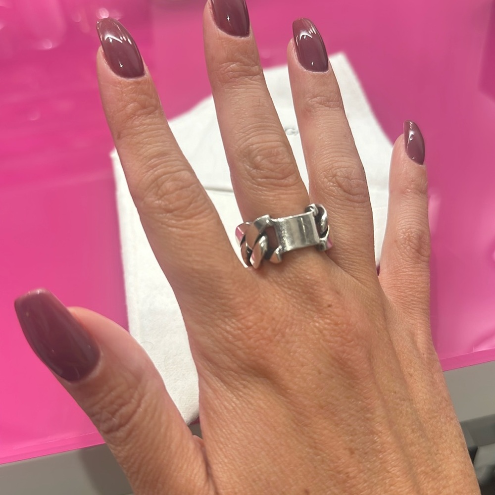 Bottega veneta sterling silver chain ring